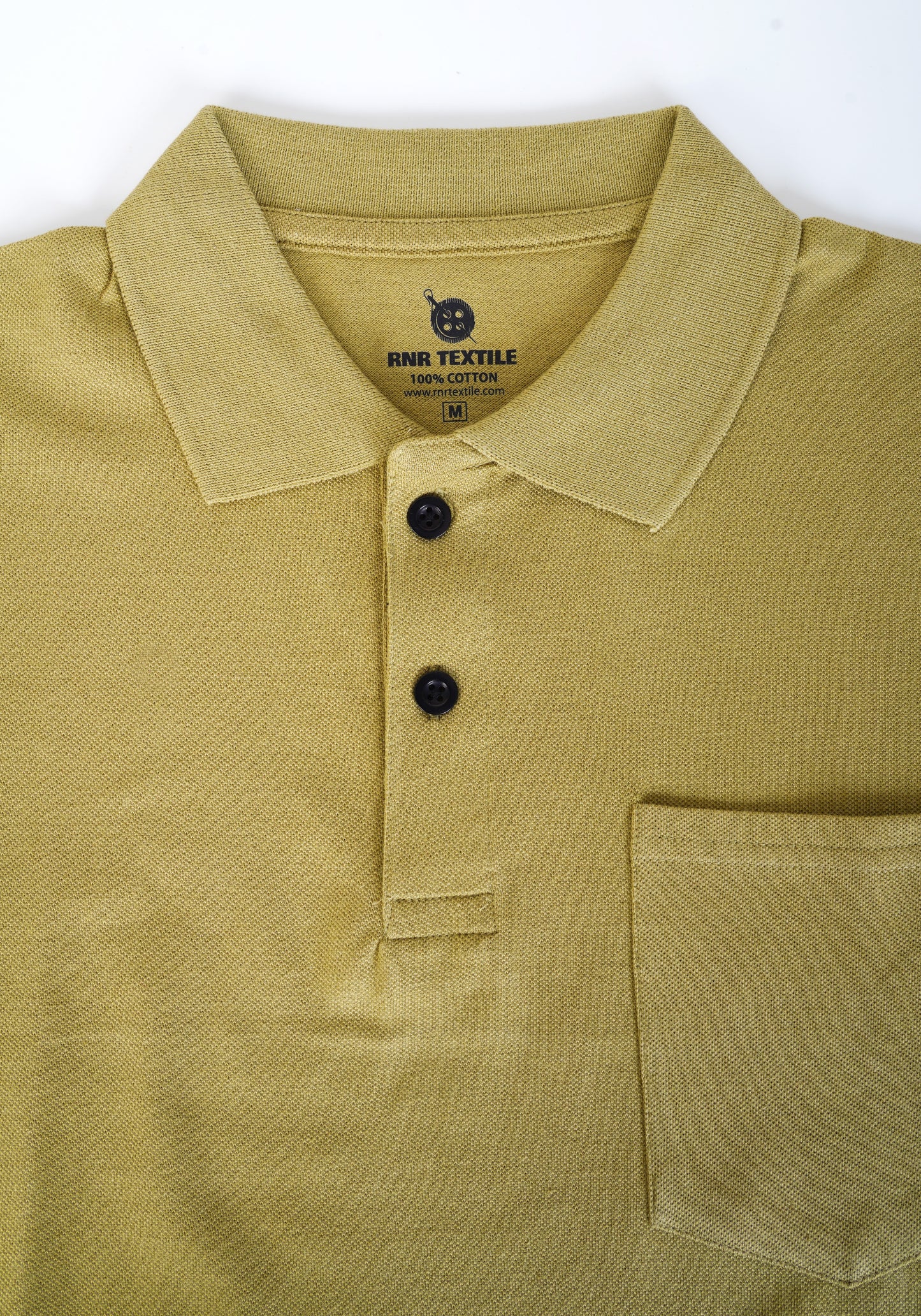 Pure Cotton Collar Polo Pocket T Shirts (Beige)