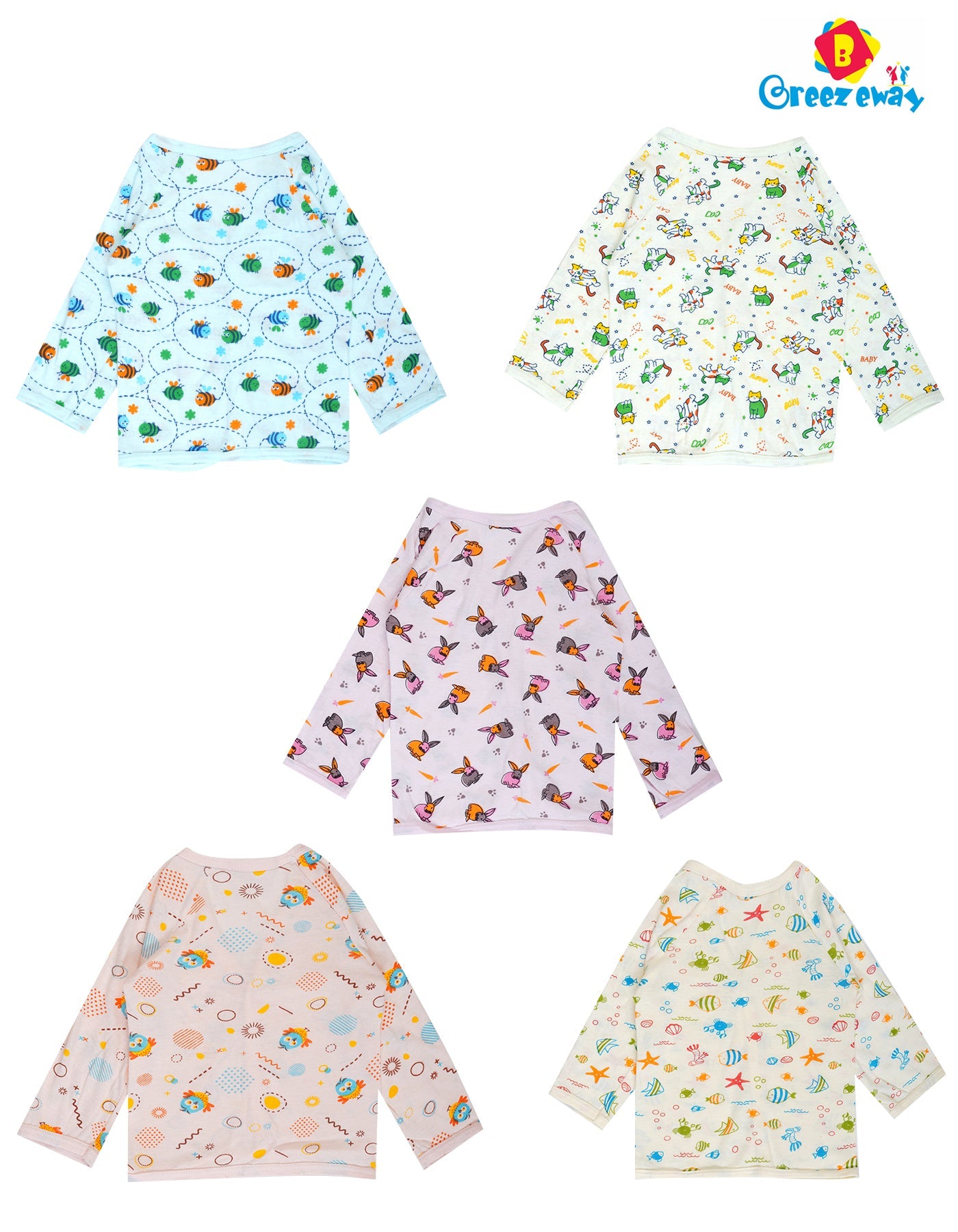 New Born Baby Boys & Baby Girls Top pack of 5