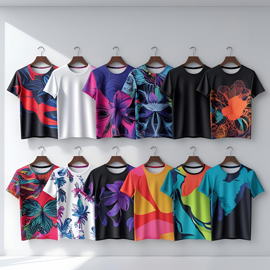 Combo of 10 Lycra all over print T Shirts Rs. 999 Only