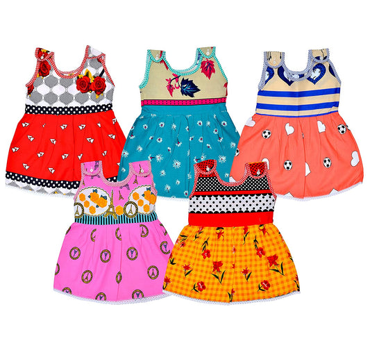 combo of 5 born baby cotton Frocks