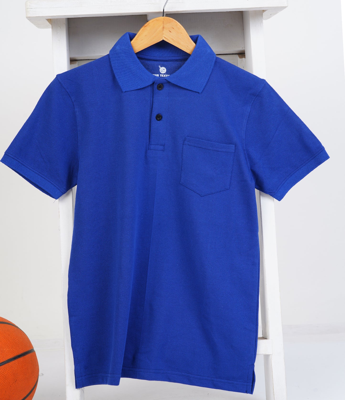 Pure Cotton Collar Polo Pocket T Shirts (Royal Blue)