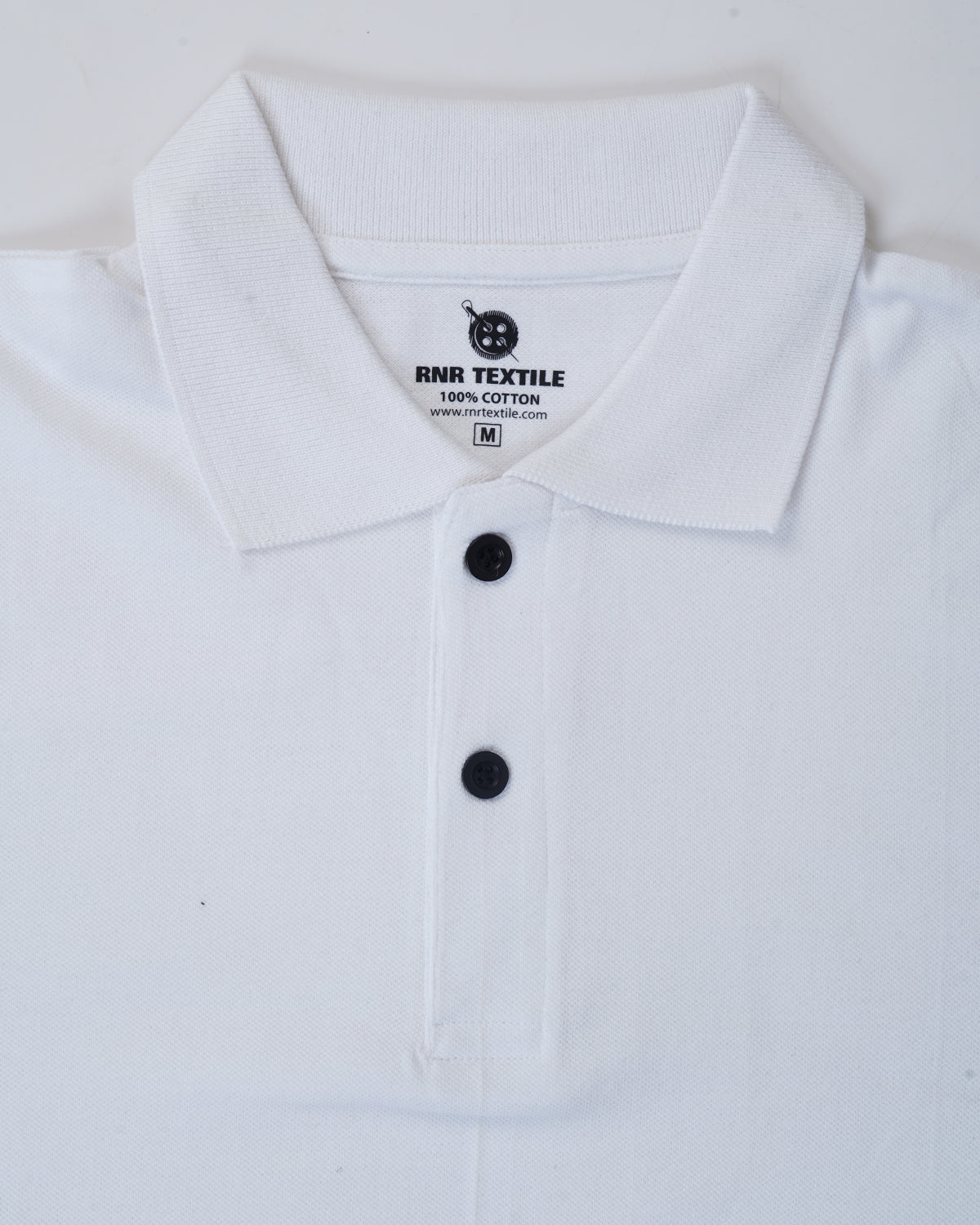 Pure Cotton Collar Polo T Shirts (White)