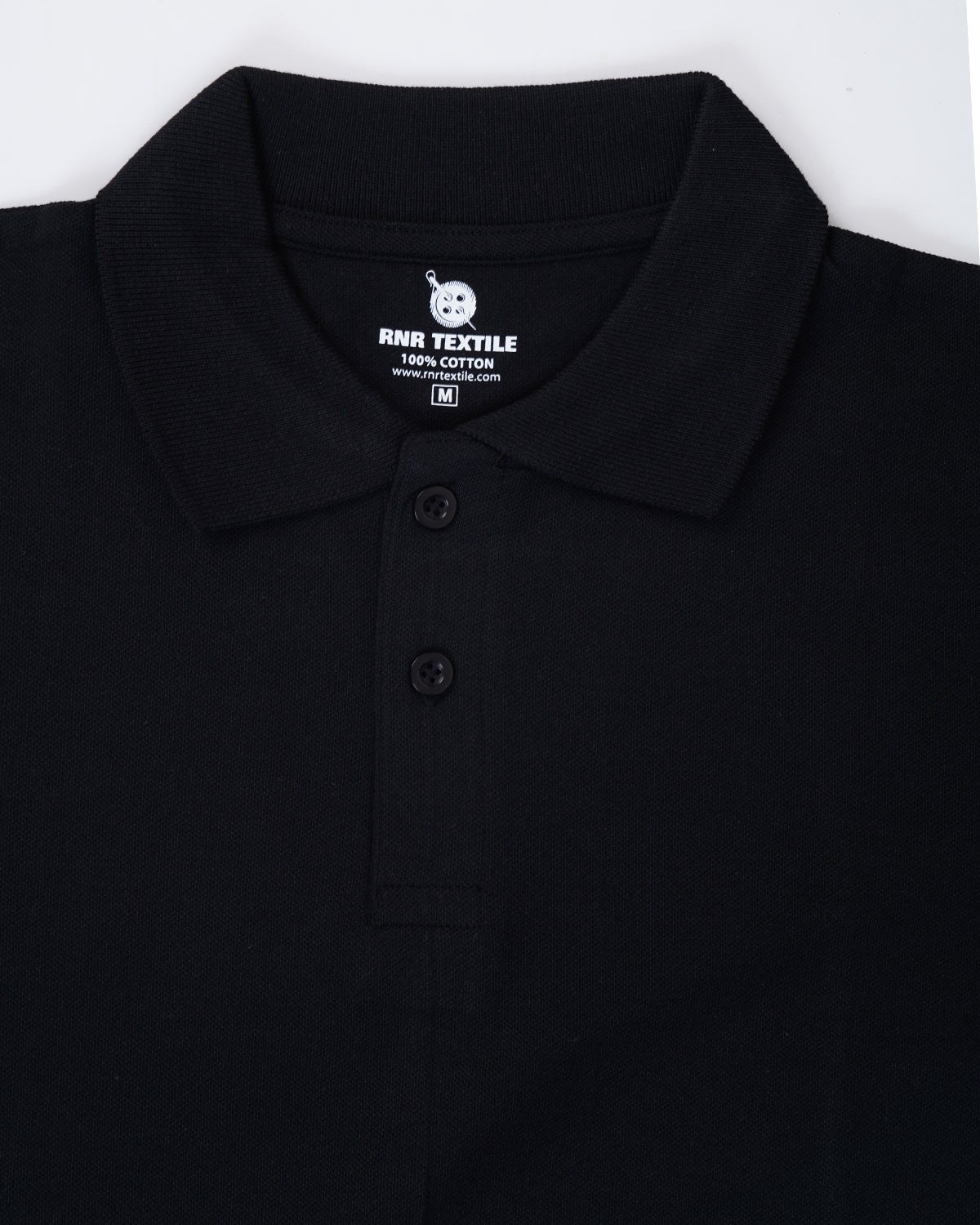 Pure Cotton Collar Polo T Shirts (Black)