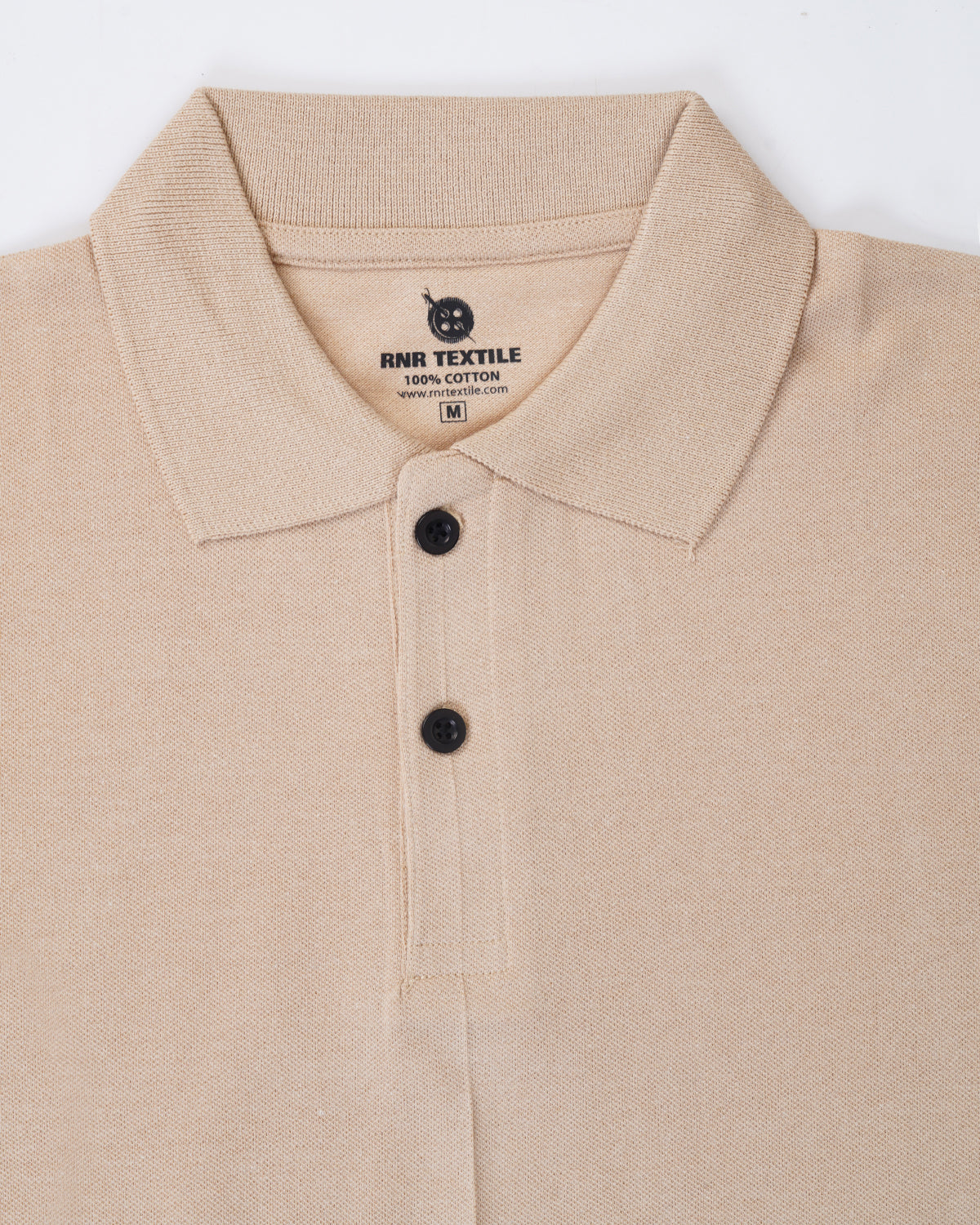 Pure Cotton Collar Polo T Shirts (Cream)