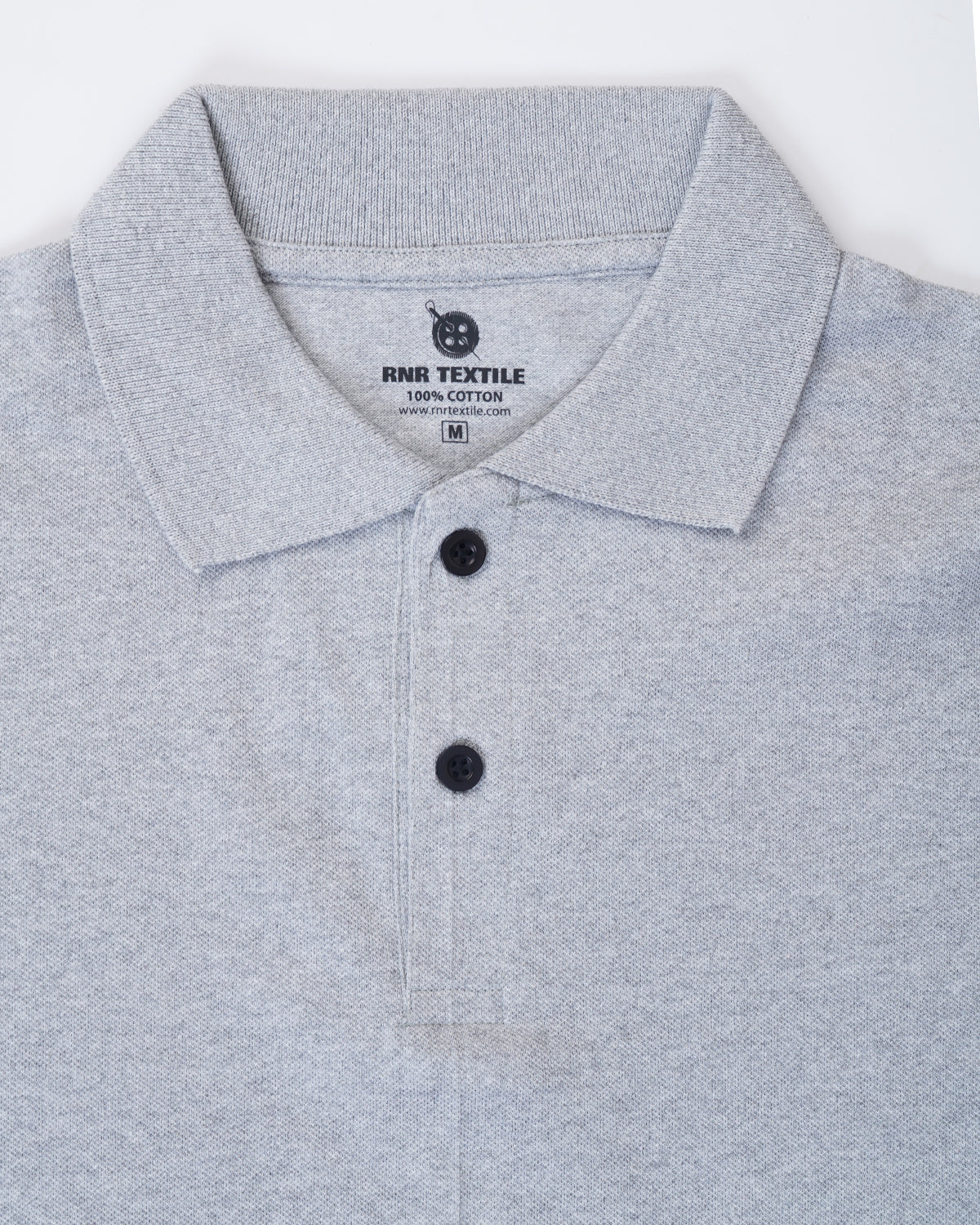 Pure Cotton Collar Polo T Shirts (Melange Grey)