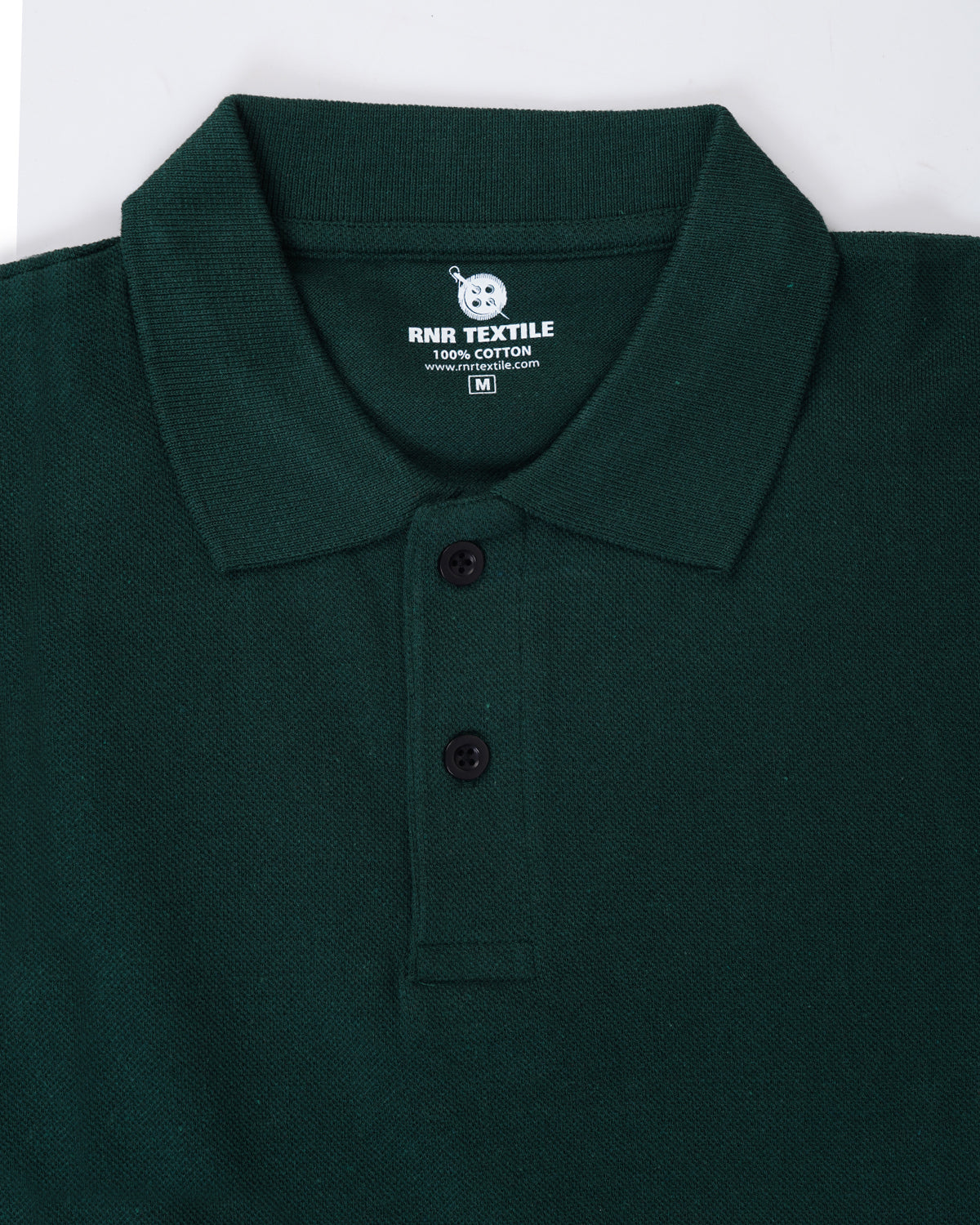 Pure Cotton Collar Polo T Shirts (Bottle Green)