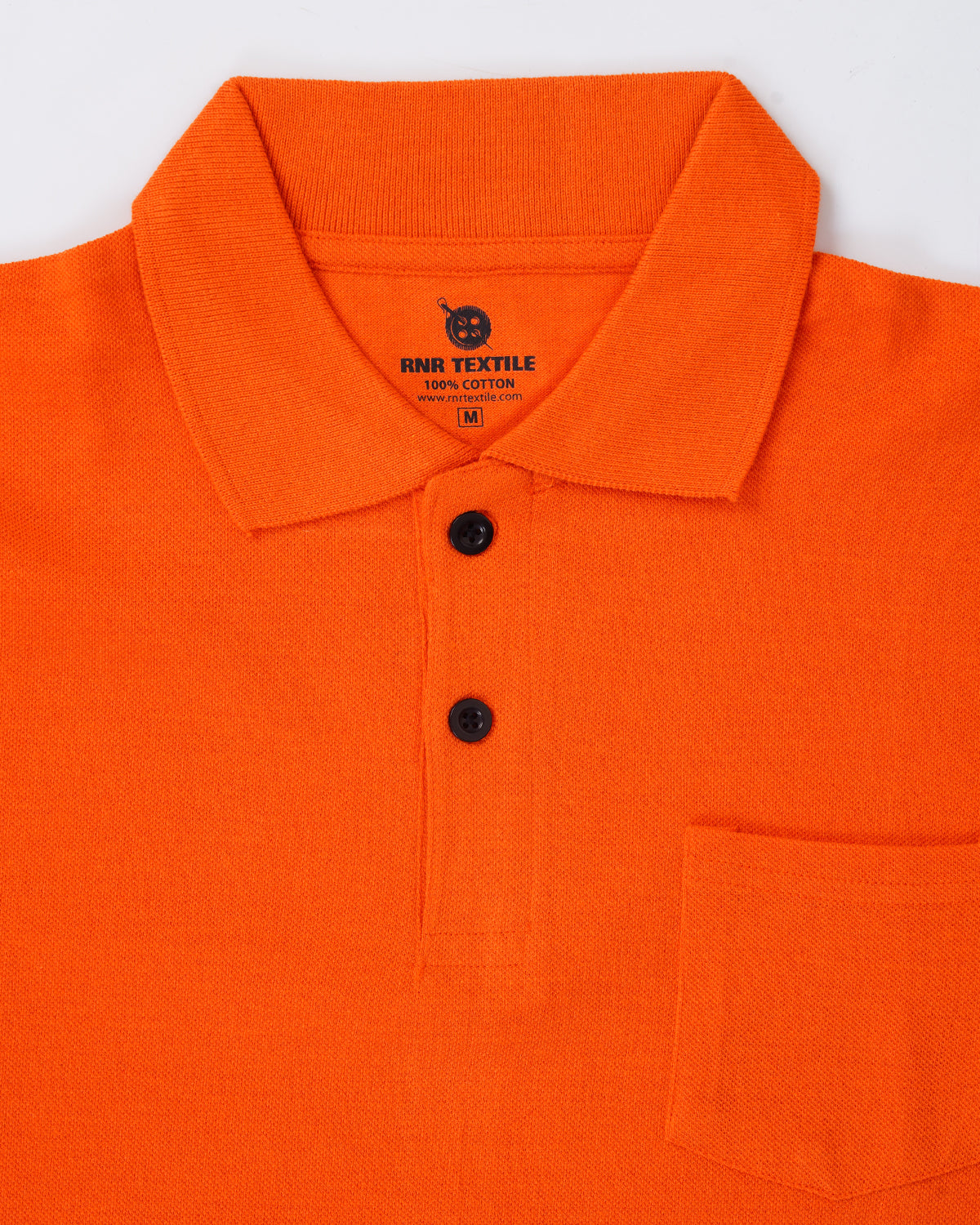 Pure Cotton Collar Polo Pocket T Shirts (Orange)