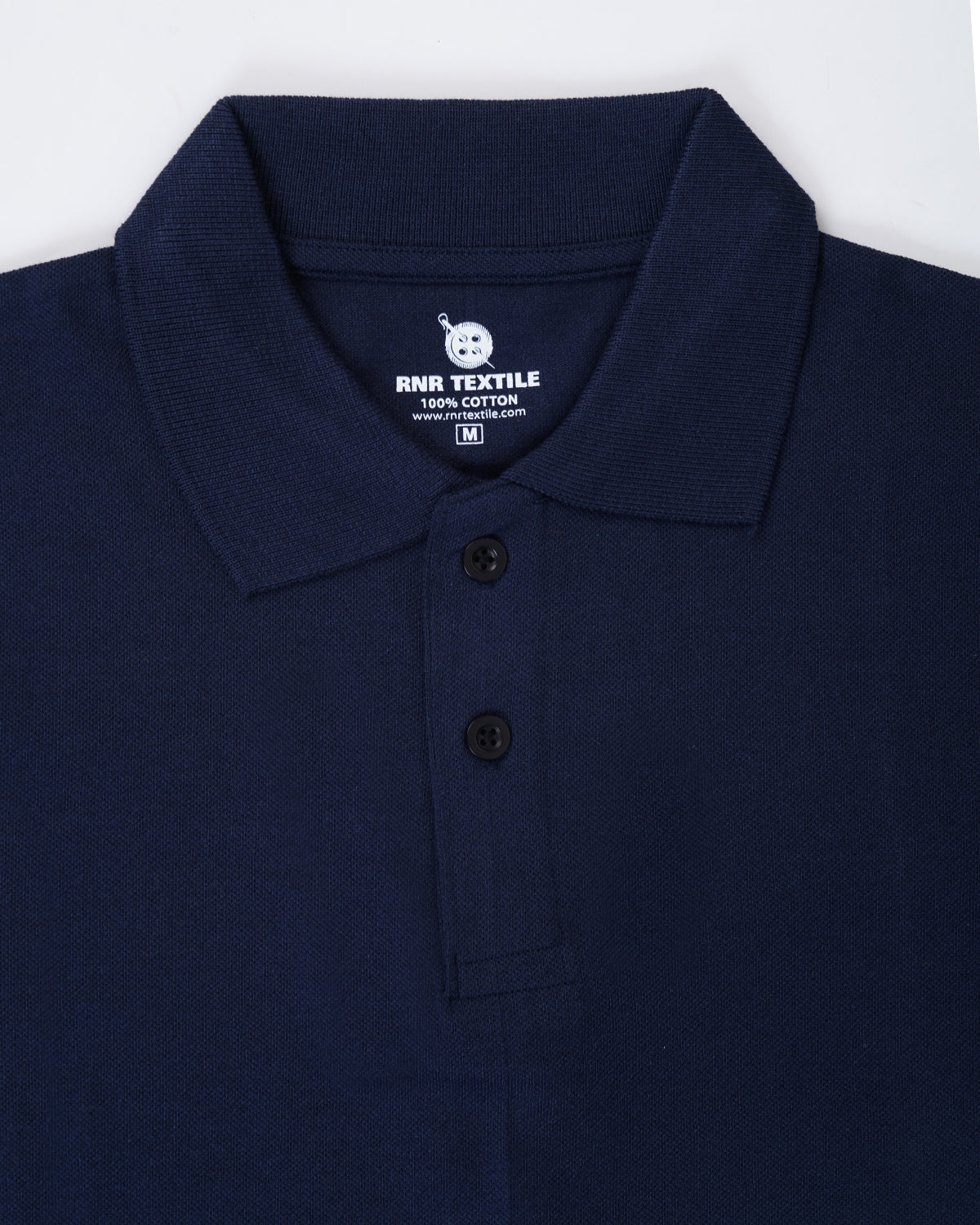 Pure Cotton Collar Polo T Shirts (Navy)