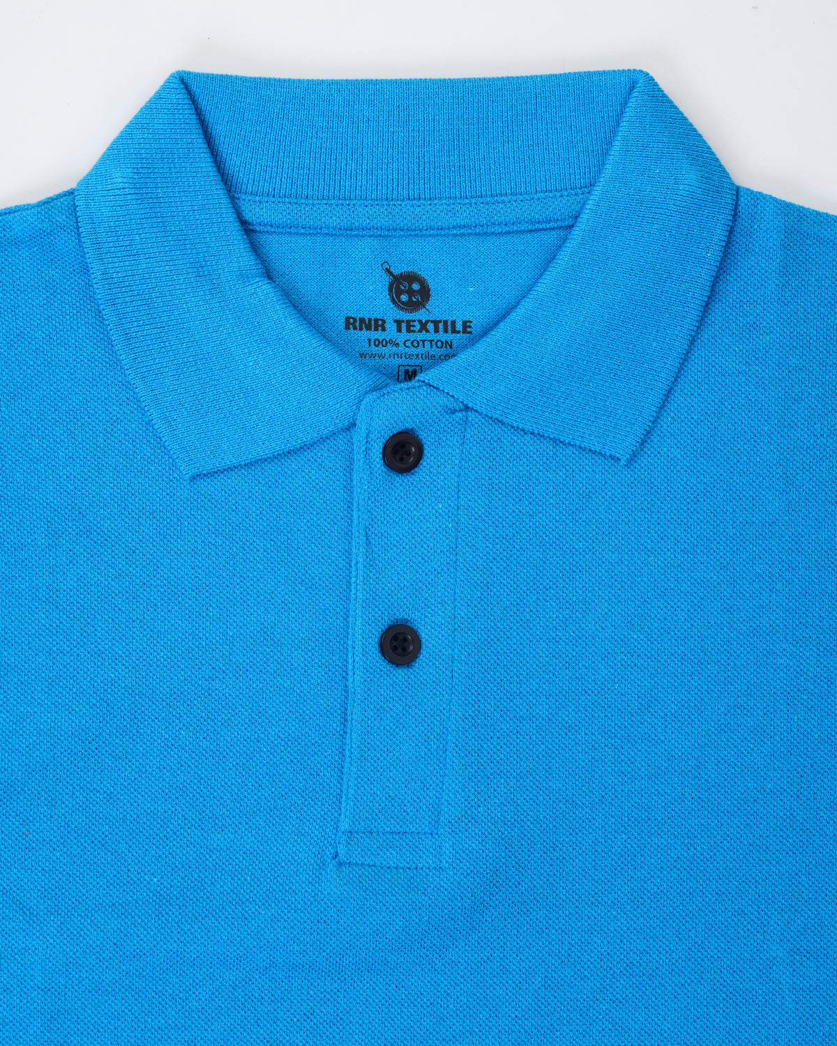 Pure Cotton Collar Polo T Shirts (Turquoise Blue)