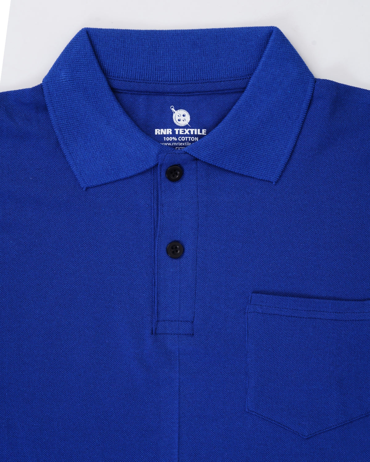 Pure Cotton Collar Polo Pocket T Shirts (Royal Blue)