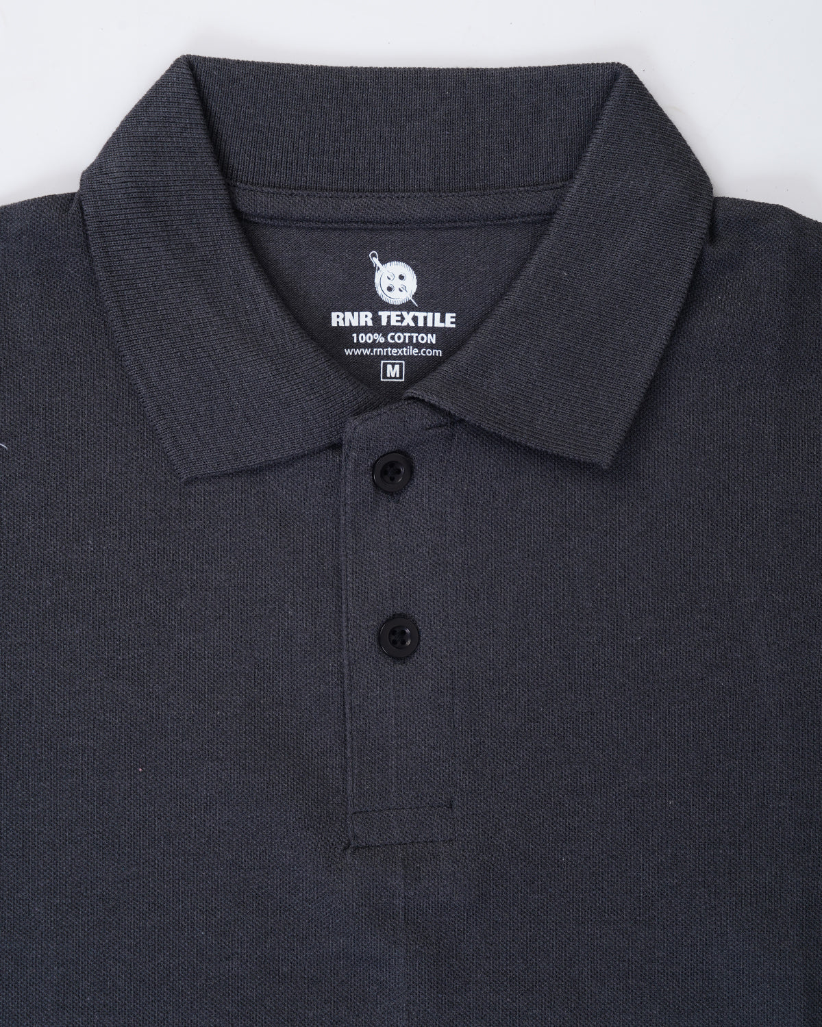 Pure Cotton Collar Polo T Shirts (Dark Grey)