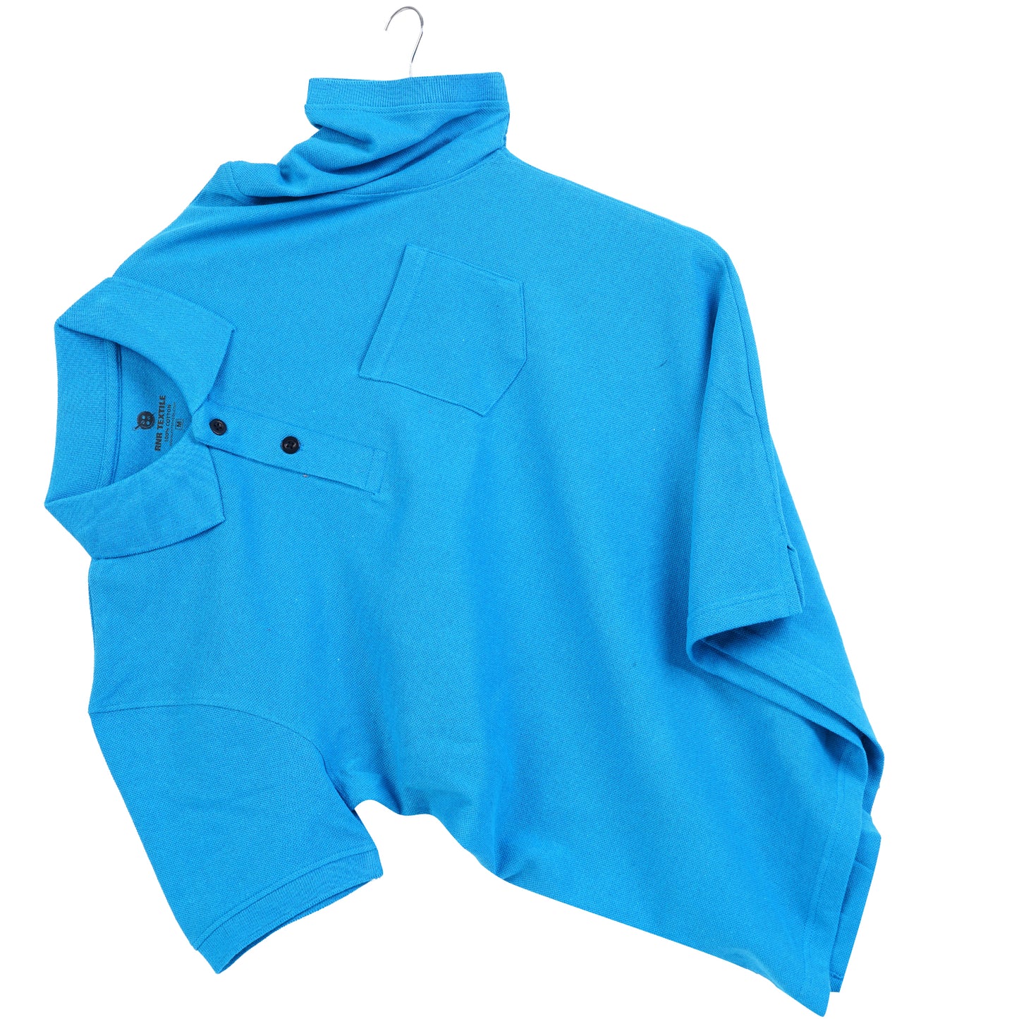 Pure Cotton Collar Polo Pocket T Shirts (Turquoise Blue)