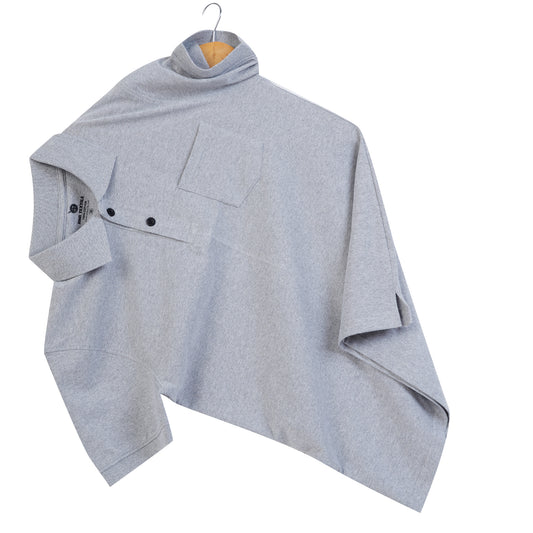 Pure Cotton Collar Polo Pocket T Shirts (Melange Grey)