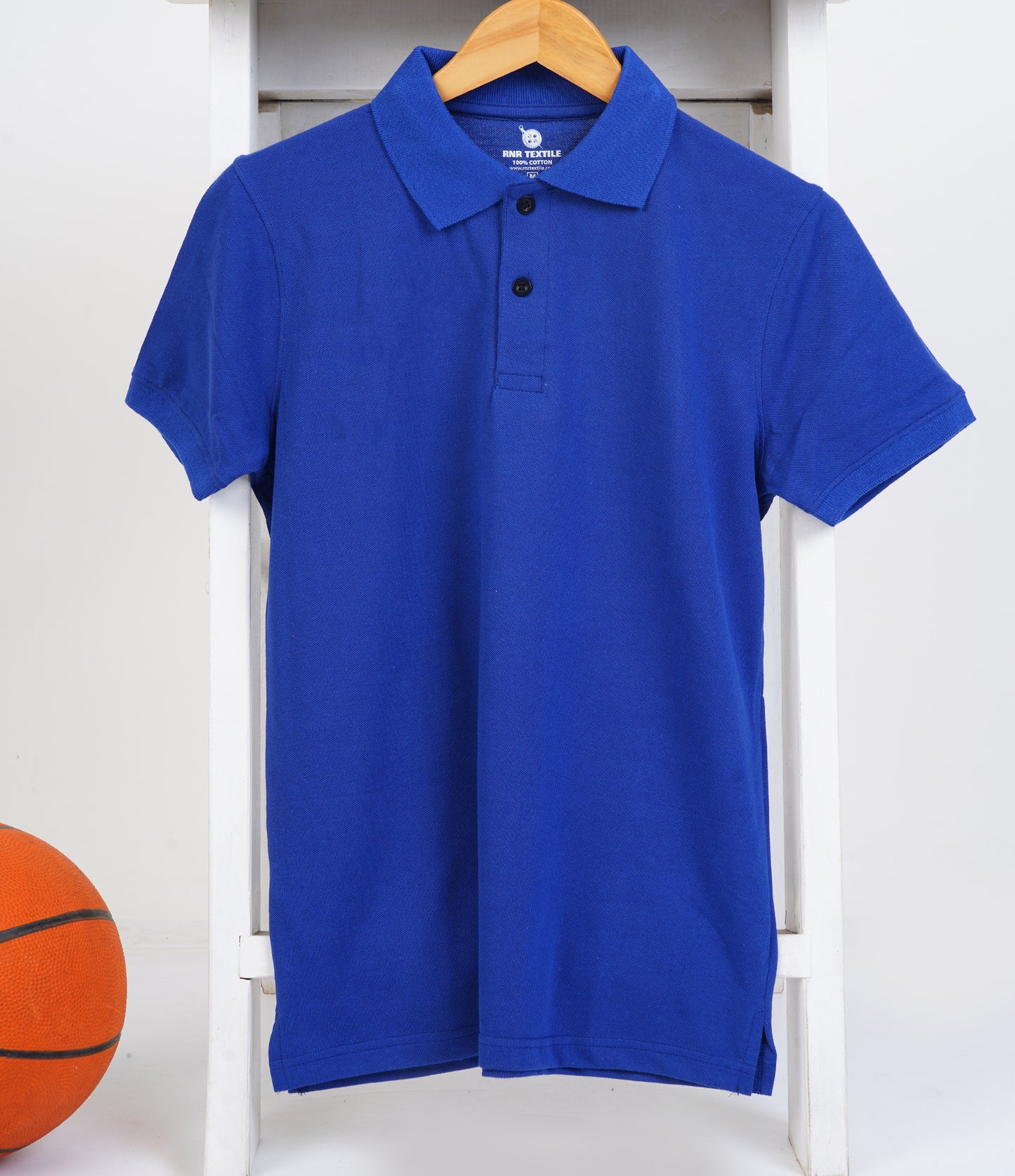 Pure Cotton Collar Polo T Shirts (Royal Blue)