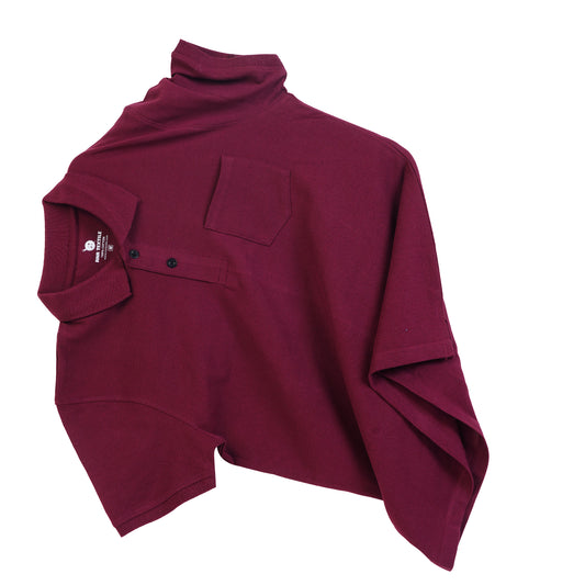 Pure Cotton Collar Polo Pocket T Shirts (Maroon)