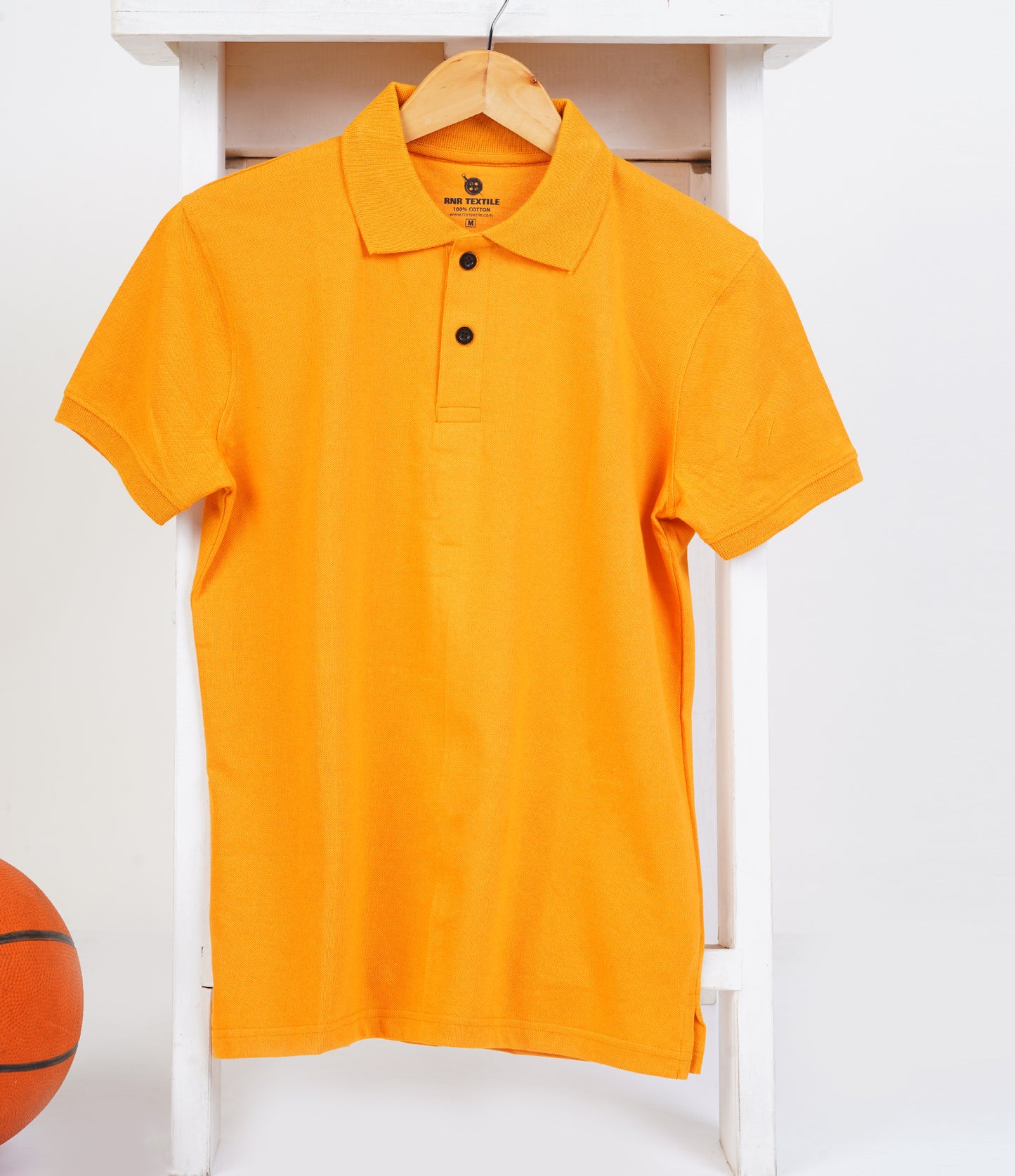 Pure Cotton Collar Polo T Shirts (Yellow)