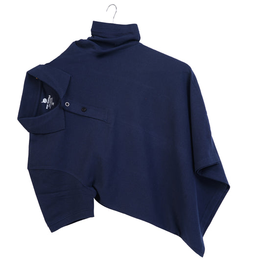 Pure Cotton Collar Polo T Shirts (Navy)