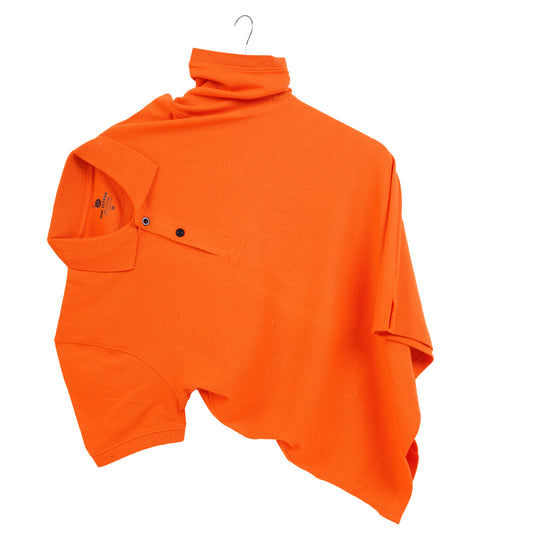 Pure Cotton Collar Polo T Shirts (Orange)