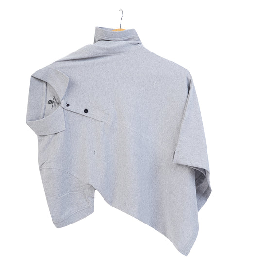 Pure Cotton Collar Polo T Shirts (Melange Grey)