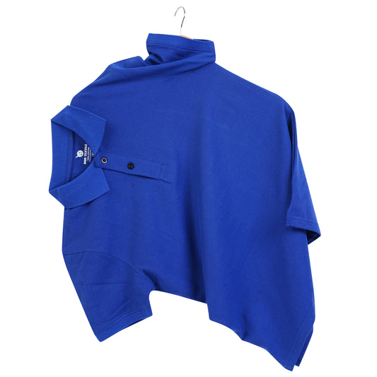 Pure Cotton Collar Polo T Shirts (Royal Blue)