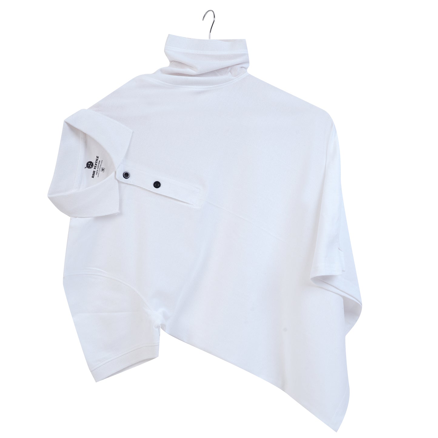 Pure Cotton Collar Polo T Shirts (White)