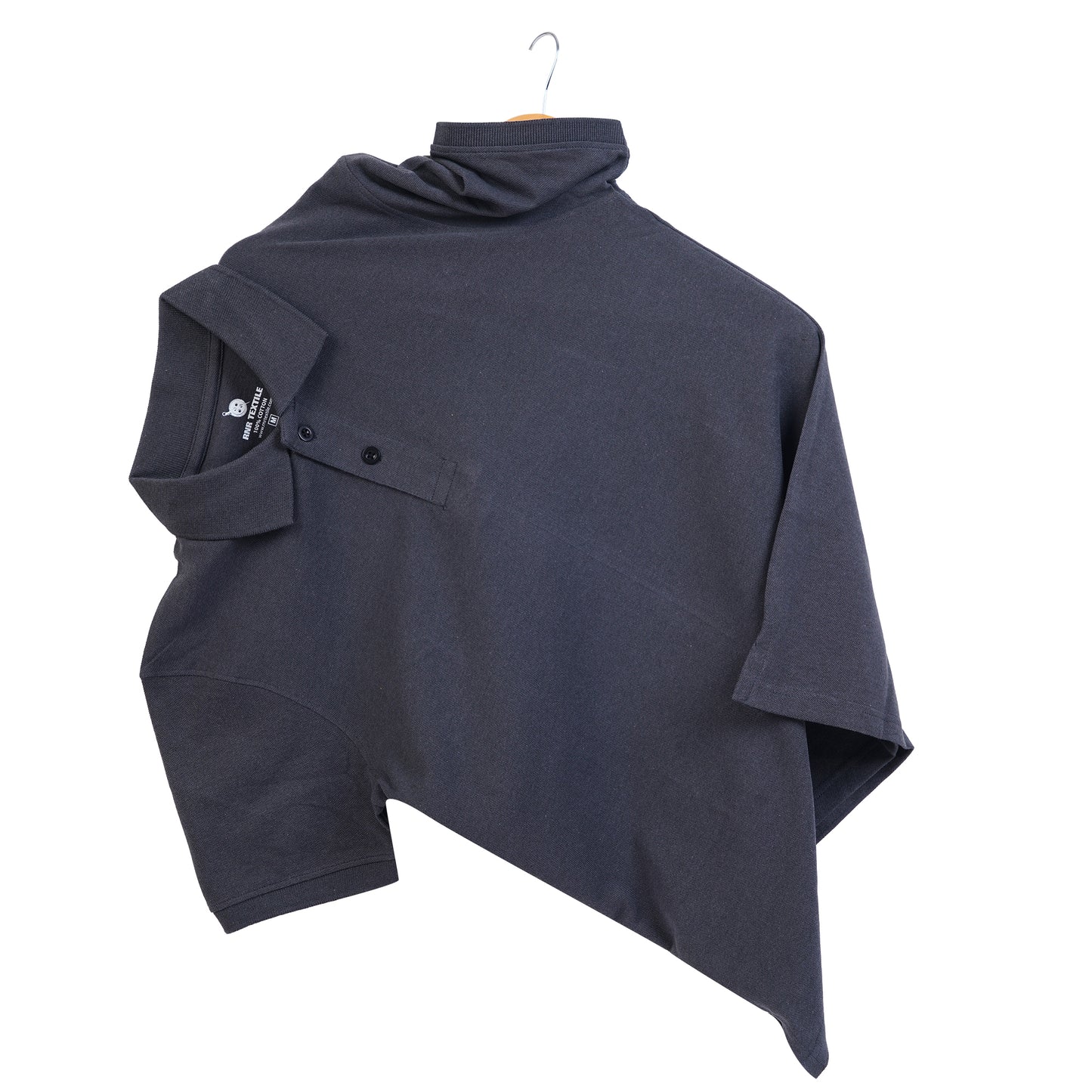 Pure Cotton Collar Polo T Shirts (Dark Grey)