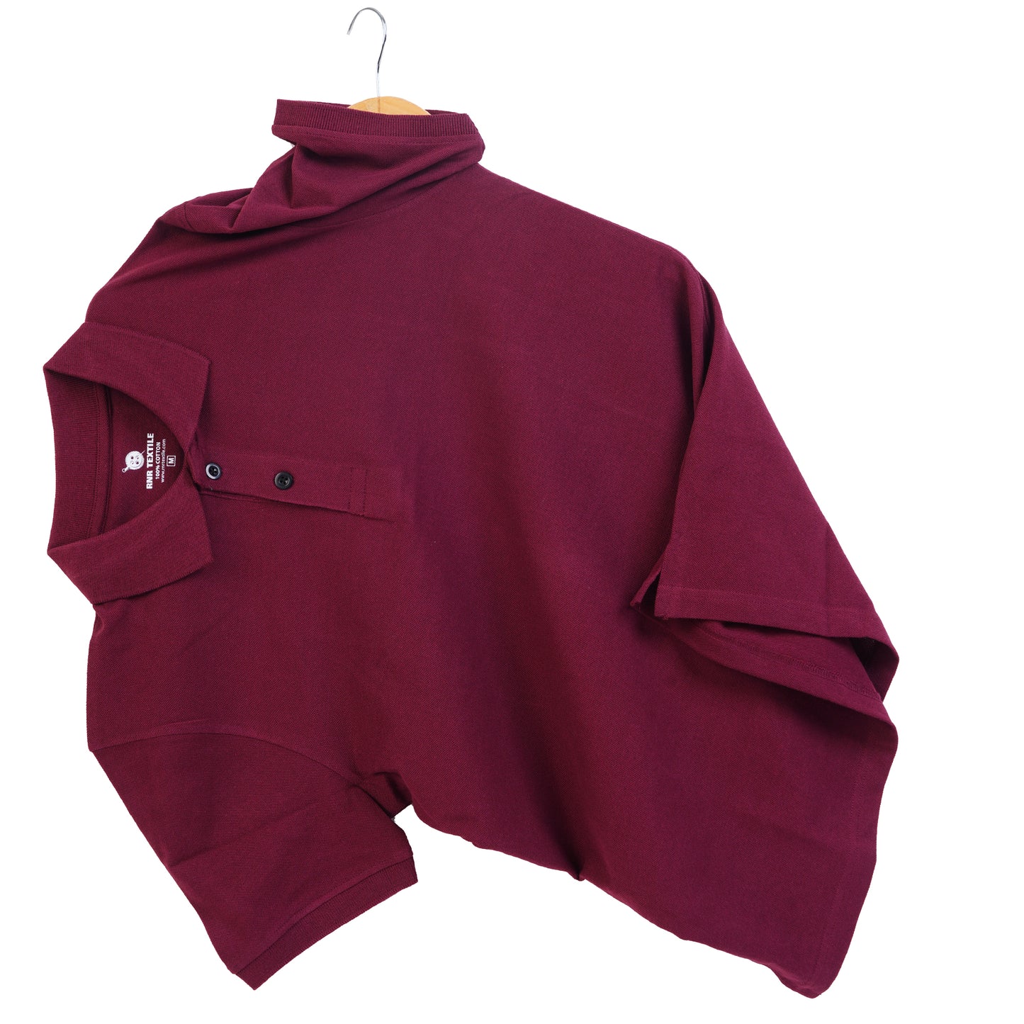 Pure Cotton Collar Polo T Shirts (Maroon)